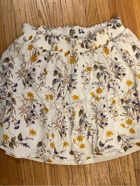 Blue Rain Floral Skirt